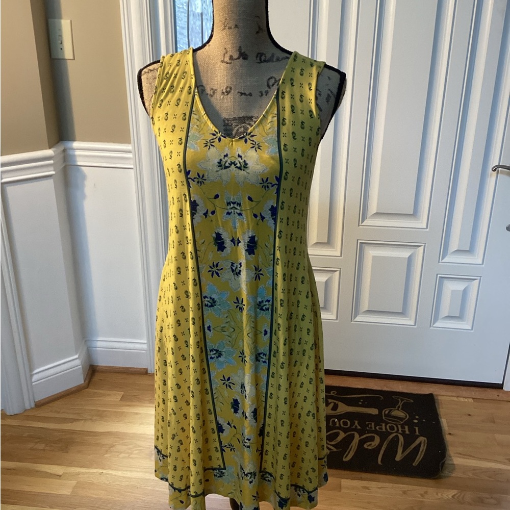 Style & Co. Yellow and Blue Floral Dress